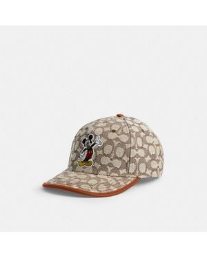 COACH Disney X Signature Baseball Hat With Mickey Mouse - Natural