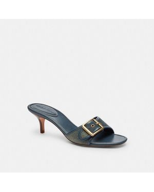 COACH Margot Sandal In Loved Denim - Blue