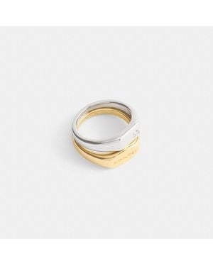 COACH Signet Ring Set - Metallic