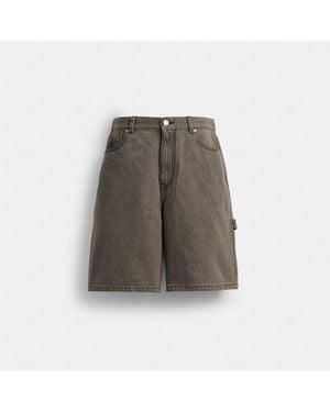 COACH Denim Skater Shorts - Brown