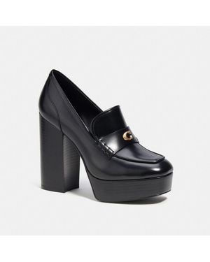 COACH Ilyse Platform Loafer - Black