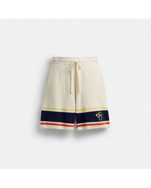 COACH Brain Dead Striped Knit Shorts - White