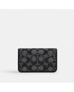 COACH Essential Slim Card Case In Crystal Signature Jacquard - Black