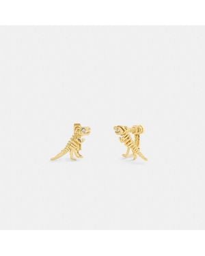 COACH Skeletal Rexy Clip-on Stud Earrings - Metallic
