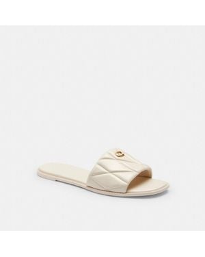 COACH Holly Sandal With Quilting - Natural