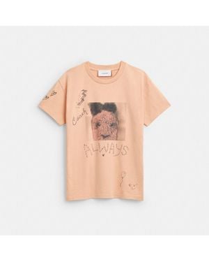 COACH Carroty Shrunken T Shirt In Organic Cotton - Pink