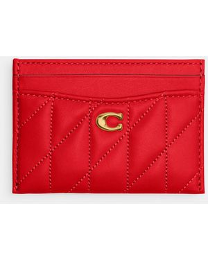 COACH Essential Card Case With Pillow Quilting - Red