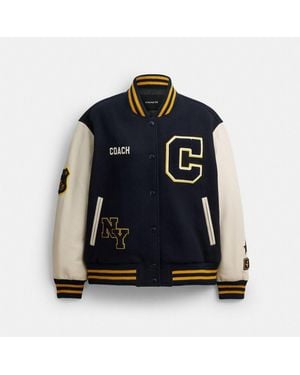 COACH Wool Varsity Jacket - Blue