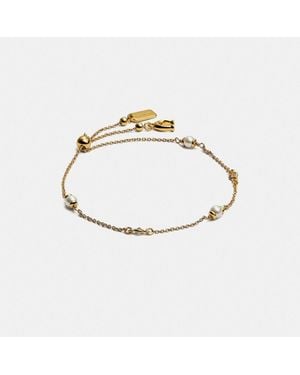 COACH Sculpted C Pearl Slider Bracelet - Metallic