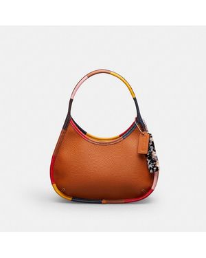 COACH Ergo Bag In Topia Leather With Colorful Binding - Brown