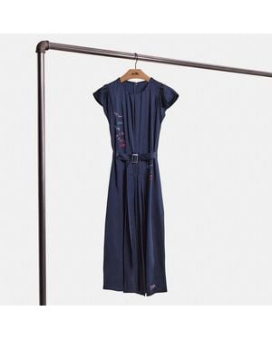 COACH Restored Sleeveless Pleated Dress - Blue