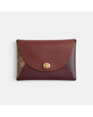 COACH Remade Colorblock Large Pouch - Red