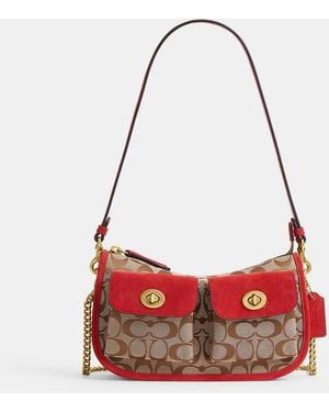 COACH Twin Turnlock Waverly Bag - Red