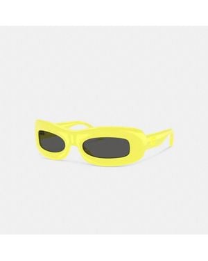 COACH Chunky Narrow Rectangle Sunglasses - Yellow