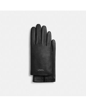 COACH Women's Leather Tech Gloves - Black