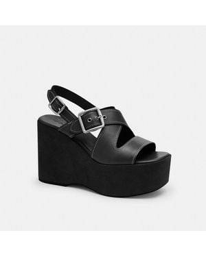 COACH Archival Buckle Wedge - Black