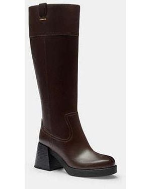 COACH Block Heel Tall Boot - Black