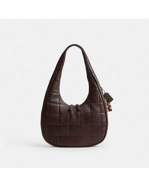 COACH Alter/ego Crescent Shoulder Bag In Checkerboard Upcrafted Leather - Brown