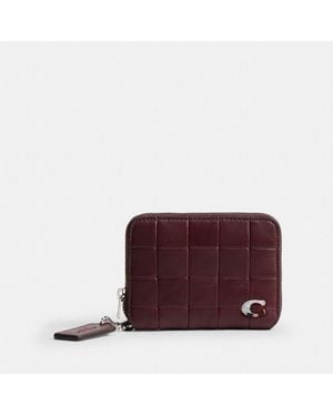 COACH Zip Around Wallet In Checkerboard Upcrafted Leather - Purple