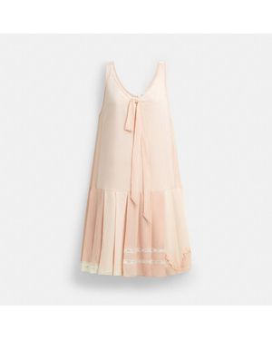 COACH Pleated Bow Dress - Pink