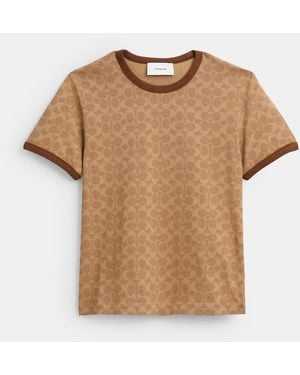 COACH Signature Ringer T-Shirt - Natural