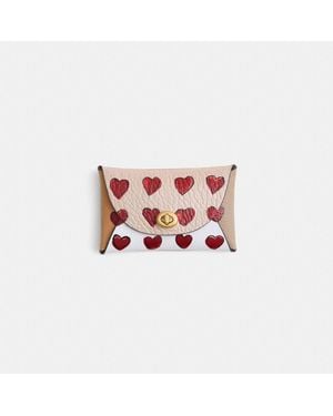 COACH Remade Medium Pouch With Hand Painted Hearts - Pink
