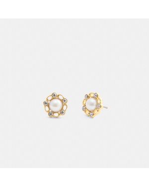 COACH Signature Pearl Stud Earrings - Metallic