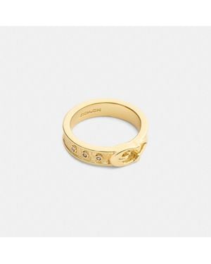 COACH Brushed Buckle Ring - Metallic