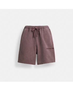 COACH Garment Dye Pull On Shorts - Purple