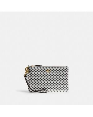 COACH Essential Small Wristlet With Heart Print - Gray