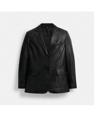 COACH Leather Blazer - Black