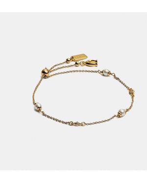 COACH Sculpted C Pearl Slider Bracelet - Metallic