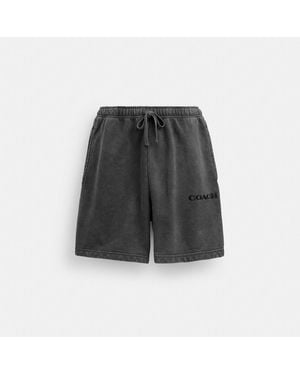 COACH Garment Dye Pull On Shorts - Gray