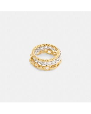 COACH Linked C Ring Set - Metallic