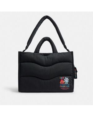 COACH Topia Loop Tote With Wavy Quilting - Black