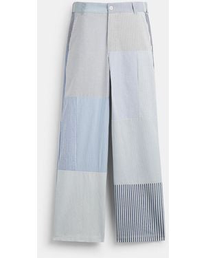 Coachtopia Patchwork Striped Pants - Blue