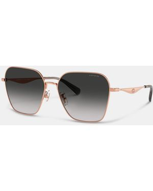 COACH C Hardware Metal Oversized Square Sunglasses - Multicolour