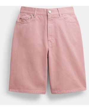 COACH Denim Skater Shorts - Pink