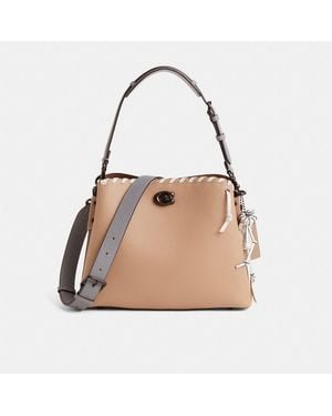COACH Upcrafted Willow Shoulder Bag In Colorblock - Natural