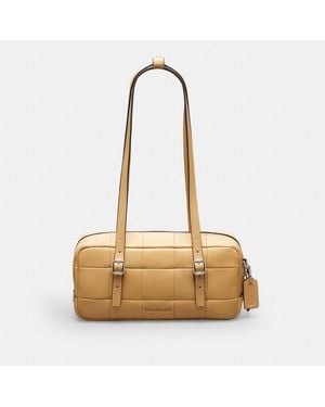 COACH Ego Satchel Bag In Checkerboard Upcrafted Leather - Metallic