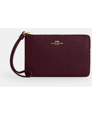 COACH Corner Zip Wristlet - Red