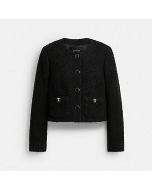 COACH Heritage C Boucle Jacket - Black