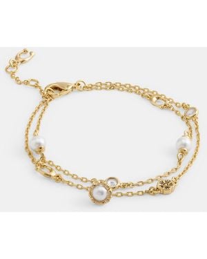 COACH Pearl Charm Double Bracelet - Metallic