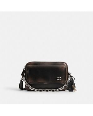 COACH Charter Flap Crossbody Bag 24 In Loved Leather - Black