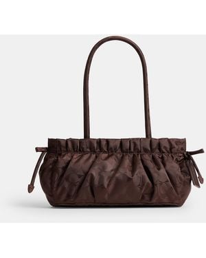Coachtopia Loop Ruched Satchel Bag - Brown