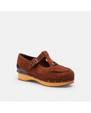 COACH Brain Dead Wooden Mary Jane - Brown