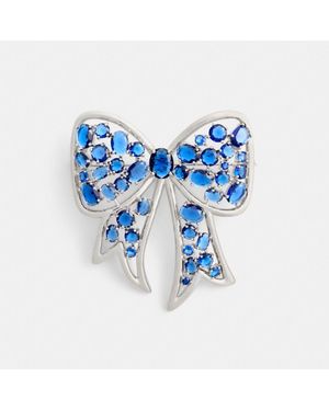 COACH Crystal Bow Brooch - Blue