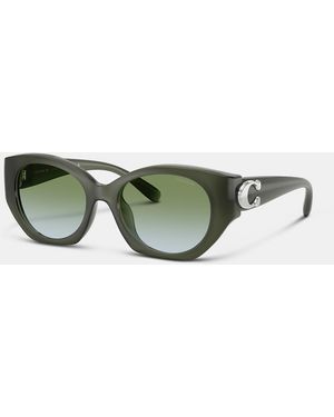 COACH Maxi Sculpted C Oval Sunglasses - Green