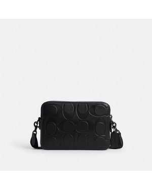 COACH Charter Crossbody Bag 24 In Maxi Signature Leather - Black