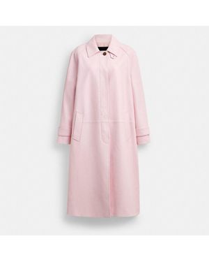 COACH Leather Wind Coat - Pink